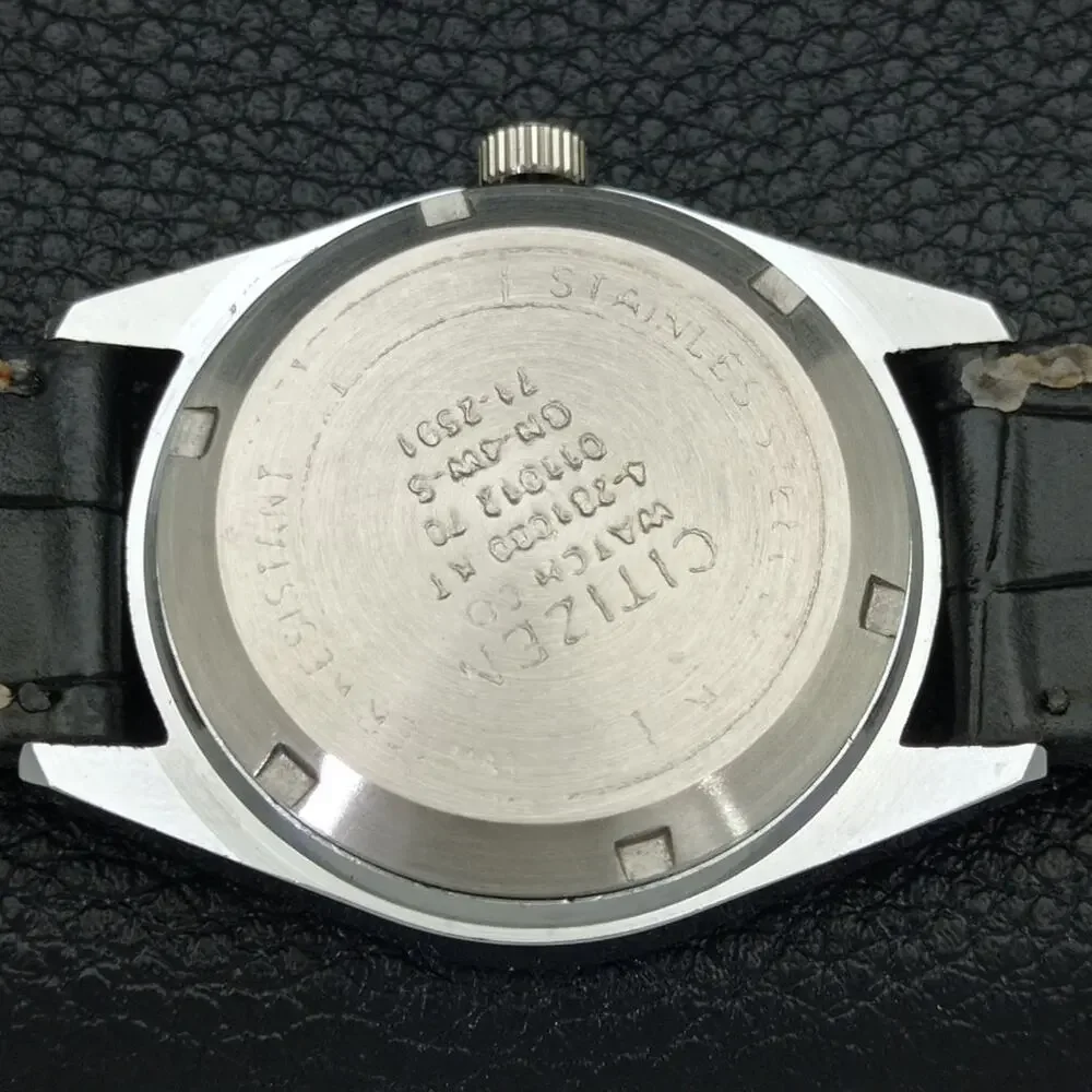 Vintage 1970 Citizen Automatic Mens Silver Watch W/daydate & Gold accents